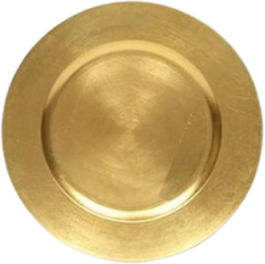 Gold charger plate rental — Qrieativ South Florida event rentals