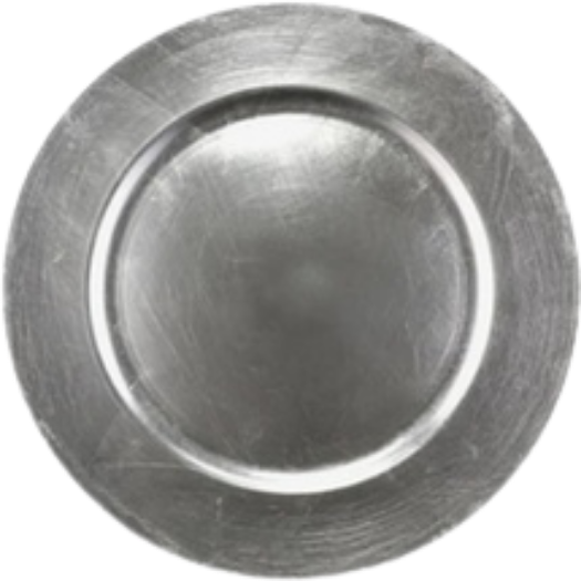Silver charger plate rental in Broward County for galas and corporate events