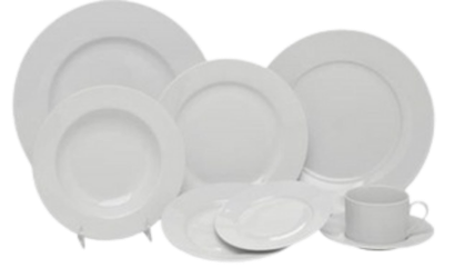 White dinnerware rental for corporate events and galas in South Florida
