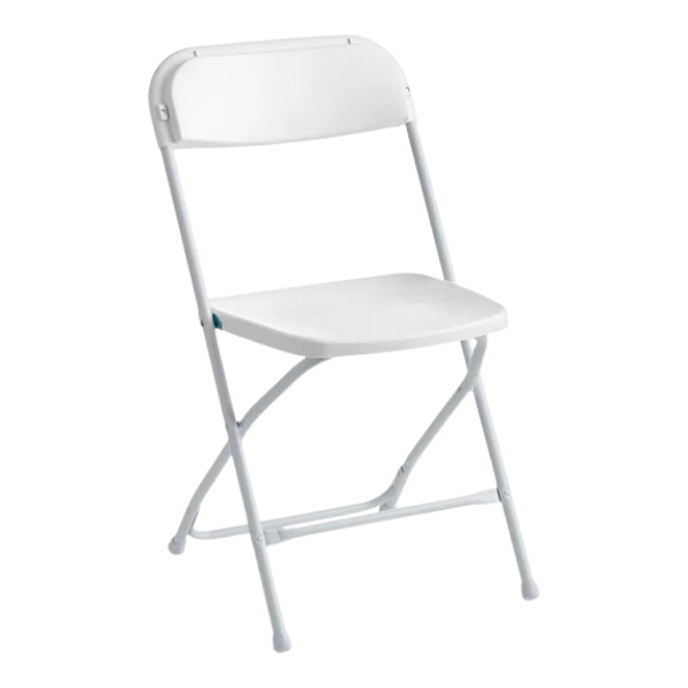 White folding chair rental for events and gatherings in Broward County